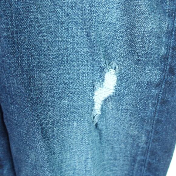 True Religion Jeans Womens SZ 33 Rocco Relaxed Skinny Fit Cuffed Hem Distressed - Picture 6 of 15